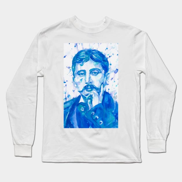 MARCEL PROUST - watercolor portrait .1 Long Sleeve T-Shirt by lautir